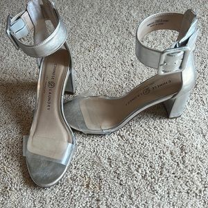 Chinese Laundry Silver Clear Heels